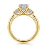 Abbi - 14K Yellow Gold Cushion Cut Three Stone Diamond Engagement Ring - 0.5 ct