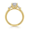 Feana - 14K Yellow Gold Cushion Cut Three Stone Diamond Engagement Ring - 0.35 ct