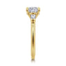 Feana - 14K Yellow Gold Cushion Cut Three Stone Diamond Engagement Ring - 0.35 ct