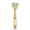 Georgia - 14K Yellow Gold Cushion Cut Three Stone Diamond Engagement Ring - 0.3 ct