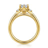 Blaise - 14K Yellow Gold Elongated Cushion Three Stone Diamond Engagement Ring - 0.08 ct