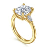 Sima - 14K Yellow Gold Elongated Cushion Three Stone Diamond Engagement Ring - 0.3 ct