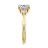 Sima - 14K Yellow Gold Elongated Cushion Three Stone Diamond Engagement Ring - 0.3 ct