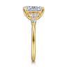 Francia - 14K Yellow Gold Elongated Cushion Diamond Engagement Ring - 0.45 ct