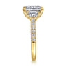 Charlene - 14K Yellow Gold Emerald Cut Three Stone Diamond Engagement Ring - 1.2 ct