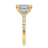 Charlene - 14K Yellow Gold Emerald Cut Three Stone Diamond Engagement Ring - 1.22 ct