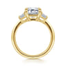 Barie - 14K Yellow Gold Trapezoid Cut Three Stone Diamond Engagement Ring - 0.4 ct