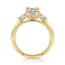 Feana - 14K Yellow Gold Emerald Cut Three Stone Diamond Engagement Ring - 0.35 ct