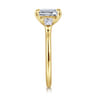 Feana - 14K Yellow Gold Emerald Cut Three Stone Diamond Engagement Ring - 0.35 ct