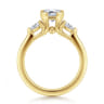 Alesandra - 14K Yellow Gold Half Bezel Emerald Cut Three Stone Diamond Engagement Ring - 0.3 ct