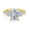 Genni - 14K Yellow Gold Emerald Cut Diamond Engagement Ring - 1.08 ct