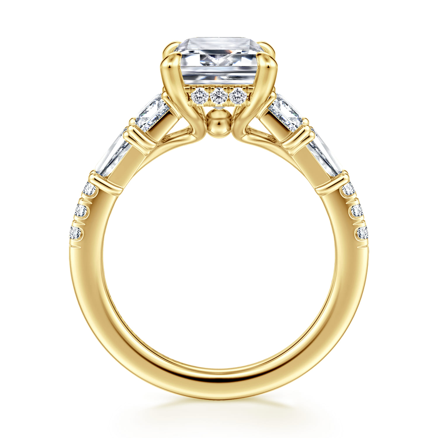 Genni - 14K Yellow Gold Emerald Cut Diamond Engagement Ring - 1.08 ct - Shot 2