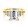Andre - 14K Yellow Gold Emerald Cut Diamond Engagement Ring - 0.5 ct