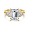Andre - 14K Yellow Gold Emerald Cut Diamond Engagement Ring - 0.5 ct