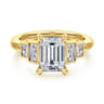 Andre - 14K Yellow Gold Emerald Cut Diamond Engagement Ring - 0.48 ct