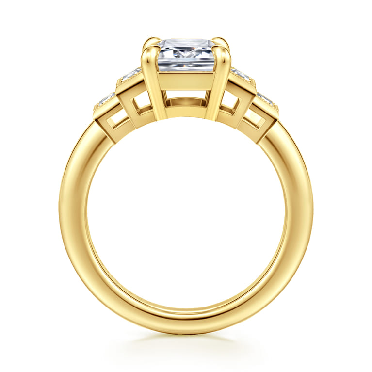 Andre - 14K Yellow Gold Emerald Cut Diamond Engagement Ring - 0.48 ct - Shot 2
