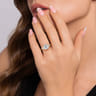 Colleen - 14K Yellow Gold Half Bezel Emerald Cut Three Stone Diamond Engagement Ring - 0.3 ct