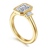 Liora - 14K Yellow Gold Emerald Cut Three Stone Diamond Engagement Ring - 0.22 ct