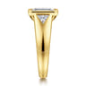 Reaux - 14K Yellow Gold Emerald Cut Three Stone Diamond Engagement Ring - 0.3 ct