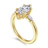 Dela - 14K Yellow Gold Marquise Shape Three Stone Diamond Engagement Ring - 0.17 ct