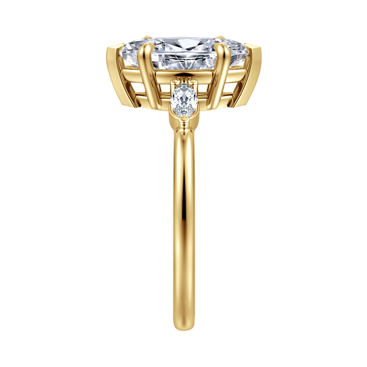 Marquise Stone Ring in 14k Yellow Gold Gabriel Co