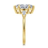 Dela - 14K Yellow Gold Marquise Shape Three Stone Diamond Engagement Ring - 0.17 ct