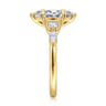 Cian - 14K Yellow Gold Marquise Shape Five Stone Diamond Engagement Ring - 0.34 ct