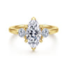 Abbi - 14K Yellow Gold Marquise Shape Three Stone Diamond Engagement Ring - 0.5 ct