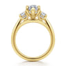 Charisa - 14K Yellow Gold Marquise Shape Three Stone Diamond Engagement Ring - 0.7 ct