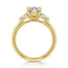 Feana - 14K Yellow Gold Marquise Shape Three Stone Diamond Engagement Ring - 0.35 ct