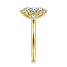 Feana - 14K Yellow Gold Marquise Shape Three Stone Diamond Engagement Ring - 0.35 ct