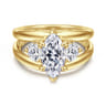 Danni - 14K Yellow Gold Marquise Shape Three Stone Diamond Engagement Ring - 0.75 ct
