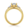 Danni - 14K Yellow Gold Marquise Shape Three Stone Diamond Engagement Ring - 0.75 ct