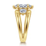 Danni - 14K Yellow Gold Marquise Shape Three Stone Diamond Engagement Ring - 0.75 ct