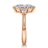 Georgia - 14K Yellow Gold Marquise Shape Three Stone Diamond Engagement Ring - 0.3 ct