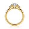 Colleen - 14K Yellow Gold Half Bezel Marquise Shape Three Stone Diamond Engagement Ring - 0.3 ct