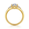 Serenelle - 14K Yellow Gold Marquise Shape Three Stone Diamond Engagement Ring - 0.24 ct