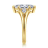 Serenelle - 14K Yellow Gold Marquise Shape Three Stone Diamond Engagement Ring - 0.24 ct
