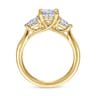 Maloney - 14K Yellow Gold Oval Three Stone Diamond Engagement Ring - 0.43 ct