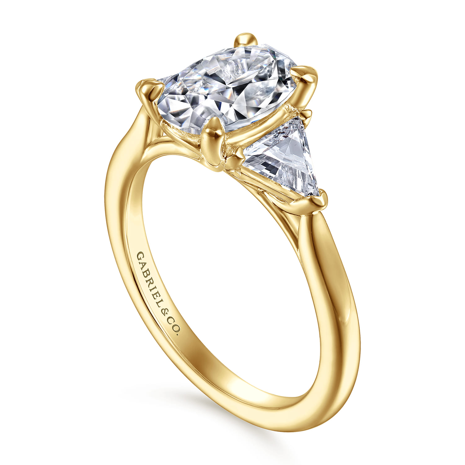 Maloney - 14K Yellow Gold Oval Three Stone Diamond Engagement Ring - 0.43 ct - Shot 3