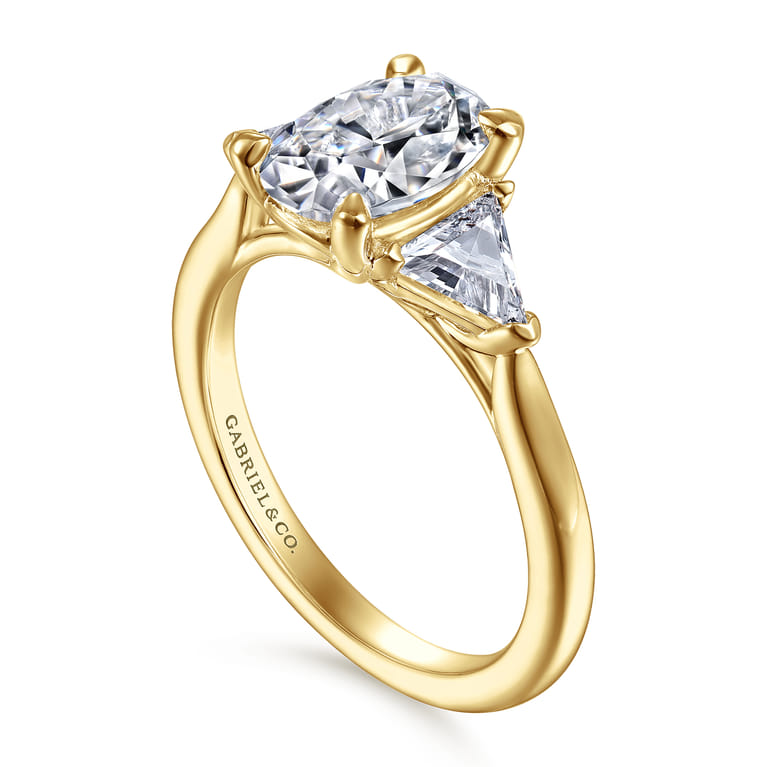 Maloney - 14K Yellow Gold Oval Three Stone Diamond Engagement Ring - 0.43 ct - Shot 3