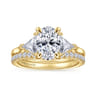 Maloney - 14K Yellow Gold Oval Three Stone Diamond Engagement Ring - 0.43 ct