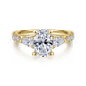 Isadora - 14K Yellow Gold Oval Three Stone Diamond Engagement Ring - 0.72 ct