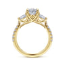 Isadora - 14K Yellow Gold Oval Three Stone Diamond Engagement Ring - 0.72 ct