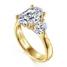 Laynie - 14K Yellow Gold Oval Three Stone Diamond Engagement Ring - 1 ct