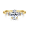 Wave - 14K Yellow Gold Oval Diamond Engagement Ring - 0.4 ct