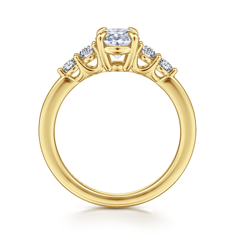 Wave - 14K Yellow Gold Oval Diamond Engagement Ring - 0.4 ct - Shot 2