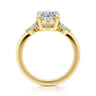 Dela - 14K Yellow Gold Three Stone Oval Diamond Engagement Ring - 0.17 ct