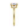 Dela - 14K Yellow Gold Three Stone Oval Diamond Engagement Ring - 0.17 ct