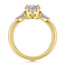 Dela - 14K Yellow Gold Three Stone Oval Diamond Engagement Ring - 0.17 ct